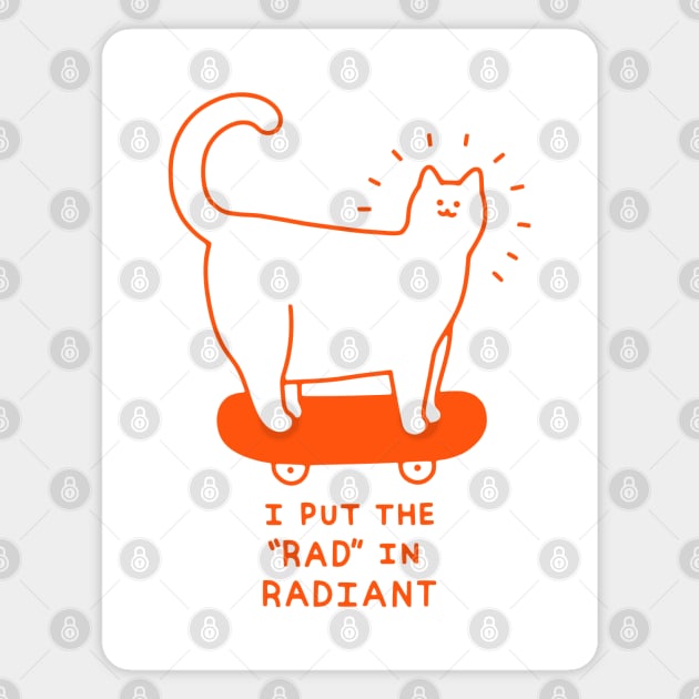 Radiantly Rad Cat Magnet by obinsun